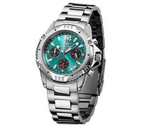 FIREFOX AIRFIGHTER FFS02-115b Sunray türkis/schwarz Chronograph massiv Edelstahl Sicherheitsfaltschließe Herrenuhr Armbanduhr 10 ATM wasserdicht