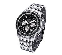 FIREFOX Airliner FFS04-102c schwarz Chronograph massiv Edelstahl Sicherheitsfaltschließe Herrenuhr Flieger- Armbanduhr 10 ATM wasserdicht