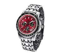 FIREFOX Airliner FFS04-105b Sunray rot Chronograph massiv Edelstahl Sicherheitsfaltschließe Herrenuhr Armbanduhr 10 ATM wasserdicht