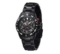 FIREFOX Armband- Herrenuhr Destroyer Chronograph analog Quarz Edelstahl SCHWARZ Zifferblatt Sunray Black 10 ATM wasserdicht FFS01-102c