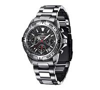 FIREFOX Armband- Herrenuhr Destroyer Chronograph analog Quarz Edelstahl Zifferblatt Sunray schwarz 10 ATM wasserdicht FFS01-102b