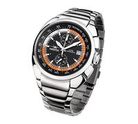 FIREFOX Aviator FFS70-107 schwarz/orange Chronograph Herrenuhr Armbanduhr massiv Edelstahl Sicherheitsfaltschließe 10 ATM Water Resistant Miyota Kaliber OS11