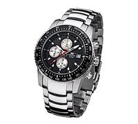 FIREFOX Chronograph FFS18-102 schwarz/Silber Herrenuhr Armbanduhr massiv Edelstahl Sicherheitsfaltschließe 10 ATM Prüfdruck