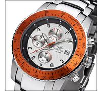 FIREFOX - CHRONOGRAPH STAHL - silber orange / 45 MM