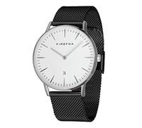 FIREFOX Damen- Armbanduhr Passion schwarz analog Quarz Edelstahl Milanaise Mesh Armband Zifferblatt weiß 5 ATM wasserdicht FFPL02-063