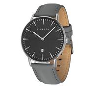 FIREFOX Damenuhr Herren- Armbanduhr Passion analog Quarz Edelstahl Lederarmband grau Zifferblatt schwarz 5 ATM wasserdicht FFPL02-184