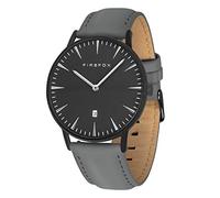 FIREFOX Damenuhr Herren- Armbanduhr Passion analog Quarz Edelstahl Lederarmband grau Zifferblatt schwarz 5 ATM wasserdicht FFPL02-114