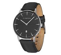 FIREFOX Damenuhr Herren- Armbanduhr Passion analog Quarz Edelstahl Lederarmband schwarz 5 ATM wasserdicht FFPL02-181