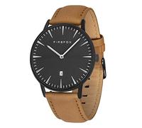 FIREFOX Damenuhr Herren- Armbanduhr Passion analog Quarz Edelstahl schwarz Lederarmband braun 5 ATM wasserdicht FFPL02-113