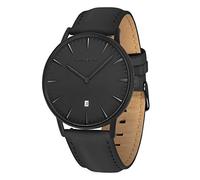 FIREFOX Damenuhr Herren- Armbanduhr Passion analog Quarz Edelstahl schwarz Lederarmband schwarz 5 ATM wasserdicht FFPL02-131