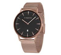 FIREFOX Damenuhr Passion analog Quarz Edelstahl rosevergoldet Milanaise Mesh Armband Zifferblatt schwarz 5 ATM wasserdicht FFPL02-020