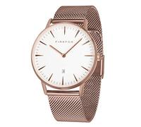 FIREFOX Damenuhr Passion analog Quarz Edelstahl vergoldet Milanaise Mesh Armband Zifferblatt weiß Rosegold 5 ATM wasserdicht FFPL02-007