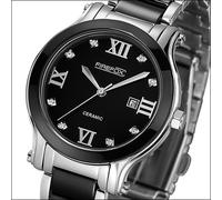 FIREFOX - DAMENUHR ZIRKONIASTEINE KERAMIK - schwarz / 36 MM