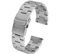 FIREFOX Ersatz- Uhrenarmband extra lang Überlänge Edelstahl voll massiv Breite 18mm MB-05-B18 Quick Change Release