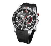 FIREFOX Gadget FFS190-102 schwarz Edelstahl Herrenuhr Chronograph Spezial Silikonarmband Sicherheitsdornschließe 10 ATM wasserdicht