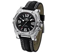 FIREFOX Herren-Armbanduhr 10 ATM wasserdicht analog Automatikuhr Miyota 8215 Lederarmband schwarz 10 ATM wasserdicht FFS510-102a