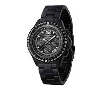 FIREFOX Herren- Armbanduhr Fighter Chronograph analog Quarz Edelstahl SCHWARZ Zifferblatt Sunray Black 10 ATM wasserdicht FFS05-125