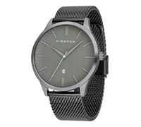 FIREFOX Herren- Armbanduhr XCHANGE analog Quarz Edelstahl Titan grau Milanaise Mesh Armband Datumsanzeige 5 ATM wasserdicht FFPL01-007