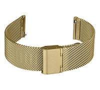 FIREFOX Mesh Ersatz- Uhrenarmband Milanaise Edelstahl gelbvergoldet Breite 20mm Standard-Größe MSB-02-D20 Schnellwechselfunktion