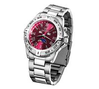 FIREFOX Mondphasenuhr FFS01-505 Sunray rot massiv Edelstahl Damenuhr Herrenuhr Armbanduhr Sicherheitsfaltschließe 10 ATM wasserdicht Miyota 6P80 Werk