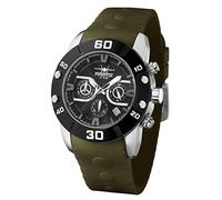 FIREFOX Rubber Thing FFS310-115 Chronograph olivgrün Silikonarmband Edelstahl Herrenuhr Massive Armbanduhr 10 ATM druckfest Kaliber VD53