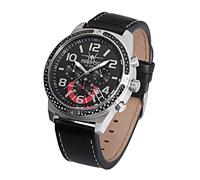 FIREFOX Skydiver FFS20-102a schwarz/Carbon Edelstahl Lederarmband Dornschließe Herrenuhr Chronograph 10 ATM Prüfdruck