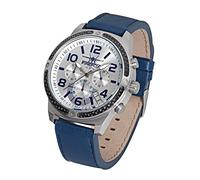 FIREFOX Skydiver FFS20-104 Silber/blau/Carbon Edelstahl Lederarmband Dornschließe Herrenuhr Chronograph 10 ATM Prüfdruck