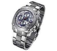 FIREFOX Transporter FFS19-104 Silber Herrenuhr Armbanduhr Chronograph massiv Edelstahl Sicherheits- Faltschließe 10 ATM wasserdicht