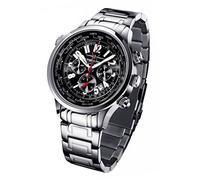 FIREFOX WORLDTIMER FFS40-102 Sunray schwarz Weltzeitanzeige Chronograph Herrenuhr Armbanduhr Sicherheitsfaltschließe massiv Edelstahl wasserdicht Miyota OS20 Kaliber