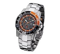 FIREFOX Zion FFS17-107b schwarz/orange Herrenuhr Armbanduhr Chronograph massiv Edelstahl Sicherheitsfaltschließe 10 ATM Water Resistant