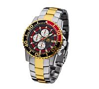 FIREFOX Zion FFS17-115 schwarz/rot Herrenuhr Armbanduhr Bicolor Chronograph massiv Edelstahl Sicherheitsfaltschließe 10 ATM wasserdicht