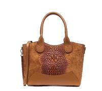FIRENZE ARTEGIANI. Adelfia Tragetasche Damen.Echtes Leder Wildleder Gravur Krokodil Ruga 36x17x27cm.Farbe: Leder, Leder, Utility