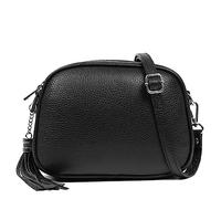 FIRENZE ARTEGIANI. Aliminusa Damen-Umhängetasche, Echtleder, 22 x 9 x 16 cm, Farbe: Schwarz, Schwarz, Utility
