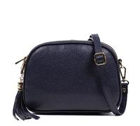 FIRENZE ARTEGIANI. Aliminusa Umhängetasche Damen Echtleder Dollaro 22x9x16cm Farbe: Dunkelblau, Dunkles Marineblau, Utility