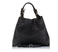 Firenze ARTEGIANI. Damentasche aus echtem Leder. Handtasche aus echtem Leder, geometrische Gravur, Schultergurt und Schulterriemen, hergestellt in Italien, italienisches Leder, 33 x 29 x 17 cm, Farbe: