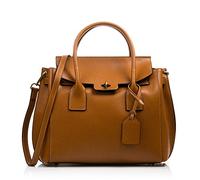 FIRENZE ARTEGIANI.Echte Lederhandtasche für Frauen echte Pamelato Luxuslederhandtasche Griff- und Verschlussdesign.Shopper Frau Tasche.Made in Italy.Vera Pelle Italiana.28x17 5x8 cm.Farbe:Leder