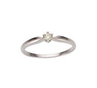 Solitärring FIRETTI "Schmuck Geschenk Gold 750 Damenring Verlobungsring Goldring Solitär" Gr. 16, weiß (weißgoldfarben), Fingerringe, 16, 0,1 P2 = erkennbare Einschlüsse, Diamanten Weißgold 750, Diama