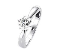 Solitärring FIRETTI "Schmuck Geschenk Gold 750 Damenring Verlobungsring Goldring Solitär" Gr. 18, weiß (weißgoldfarben), Fingerringe, 18, 0,25 P2 = erkennbare Einschlüsse, Diamanten Weißgold 585, Diam