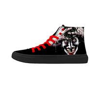 FIRST DANCE Herren Skull Sneaker High Top Skull Punk Rock Joker Print Schuhe Black Größe 42 EU