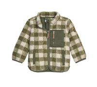 Fleecejacke "FIOW 50 MNS FLC JCKT", Jungen, Gr. 122/128, grün, Oberseite: 100% Polyester;Rückseite: 100% Polyester, FIRST INSTINCT BY KILLTEC, Jacken, Sherpa Fleecejacke mit Karomuster, Kinnschutz und