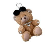 FIRSTXIU Stilvoller Plüschtiercharmacmacmacmacm Accessoire Plüsch Bowknot Bären Schlüsselhalter Schlüsselbund Zubehör Gemütlich Gefüllte Tiere Tasche Charme Bowknot Bär