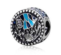 Fisch-Charm, 925er Sterlingsilber, Muschelanhänger, Koralle, Ozean, Charm für Pandora-Charm-Armbänder
