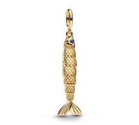 Fisch Charm-Anhänger mit Emaille, IP Gold, Moments