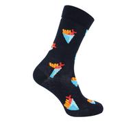 Fisch und Chips Socken | Happy Socks | Atmungsaktive Lustige Bunte Baumwolle Geschenk-Socken - Denim EU 39 - 45