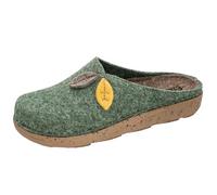 Fischer Damen Hausschuh Blätter Applikation Filz Pantoffel Dicke Sohle 646302
