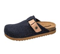 Fischer Damen Hausschuh Filz Pantoffel Klettverschluss Riemen 646404, Größe:38 EU, Farbe:Blau