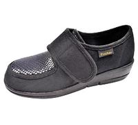 Fischer Damen-Klett-Hausschuh 13561 Außen Stretchvelour Innen Microtex Weite H 30mm Absatz Größe 41