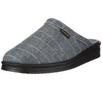 Fischer Herren Andy Filz-Pantoffel Karo Hausschuhe, Grau/grau