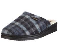 Fischer Herren Andy Pantoffel Schurwolle Hausschuhe, Blau/blaubunt