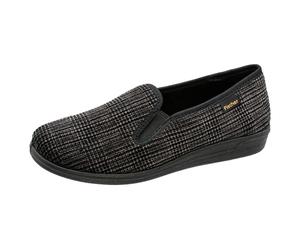 Fischer Herrenschuhe Hausschuhe GRAUSCHWARZ GRAUSCHWARZ - Gr. - 43